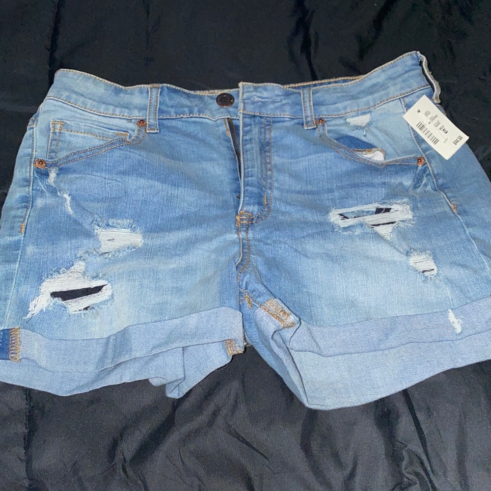 High waisted jean shorts